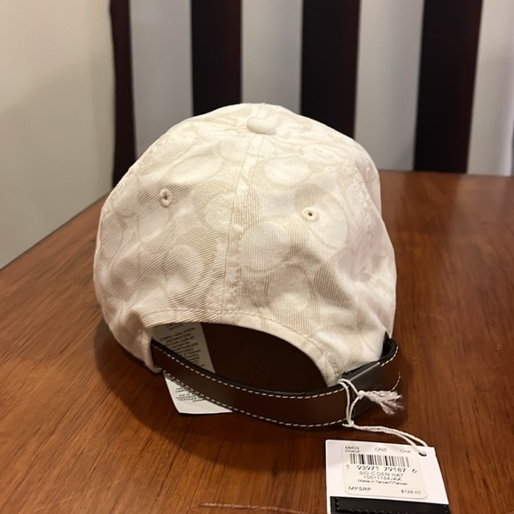 Coach New York Signature Ball Cap Hat Chalk new strap back - Picture 6 of 11
